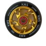 Колесо для трюкового самоката KMS Sport 100мм,золото/черный с подшипниками,(5401)