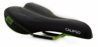Седло взрослое  Calipso, 260*160мм, черный/зеленый, (VS-04)
