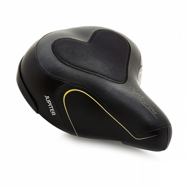 Седло комфортное  Jupiter black/yellow,260*230мм,(VS 03)