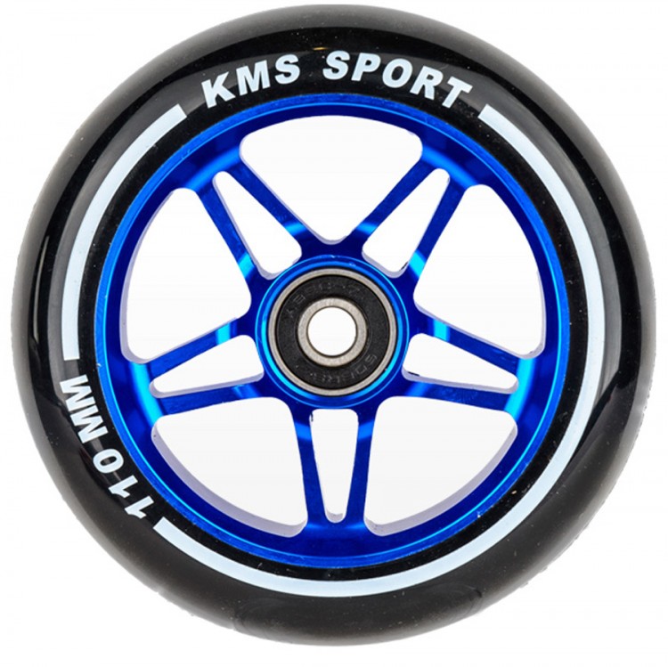 Колесо для трюкового самоката KMS Sport 110мм, синий/черный с подшипниками,(5405)  