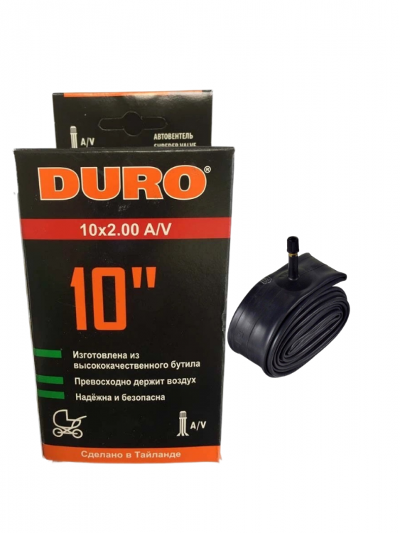 Камера 10"х1.75/2.00 c прямым нипелем DURO