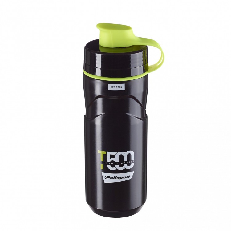 Термофляга Polisport Thermal Bottle T500, черный/лайм