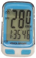 Велокомпьютер проводной Vinсa Sport V-3500,12 функций,белый/голубой