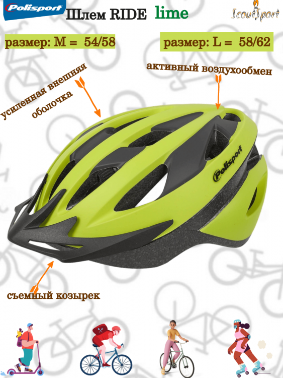 Шлем Polisport Ride lime 