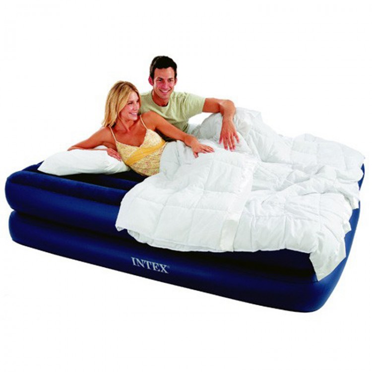 Кровать надувная Intex Rising Comfort,152см х 203см х 48см, с встроенным электронасосом,(66710)